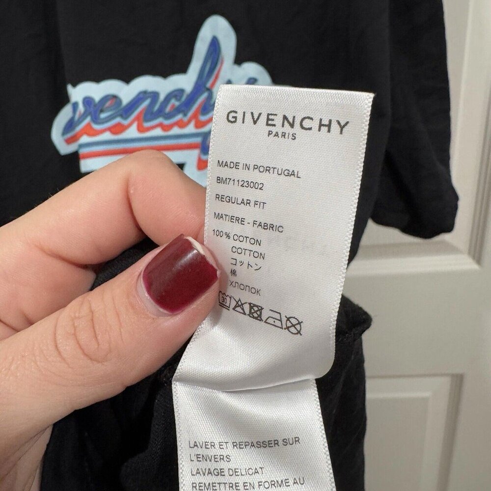 Women’s GIVENCHY RETRO LOGO‎ T-SHIRT BLACK Size Large L - Picture 10 of 13